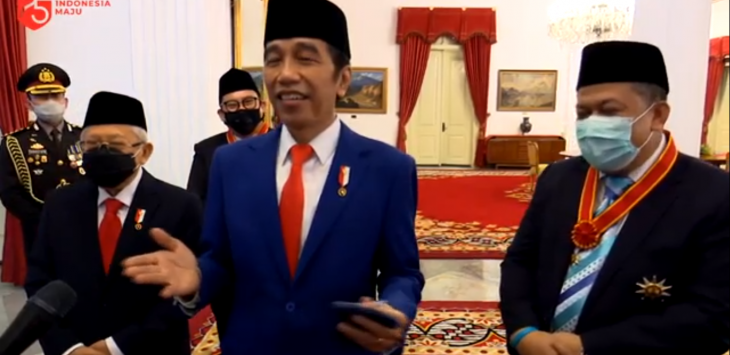 Presiden Jokowi, Wapres Ma'ruf Amin, Fahril Hamzah dan Fadli Zon