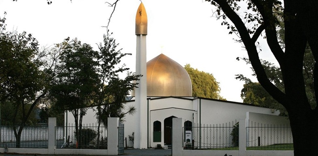 Masjid tempat lokasi penembakan, Christchurch, Selandia Baru