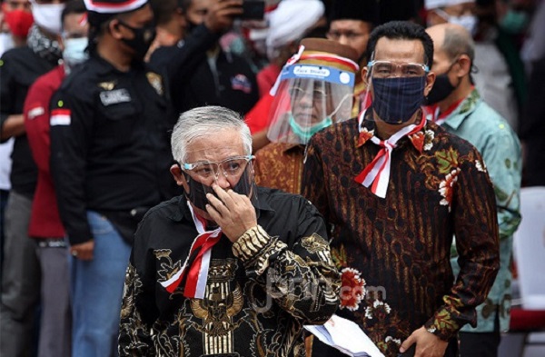 Din Syamsuddin, saat deklarasi Koalisi Aksi Menyelamatkan Indonesia alias KAMI di Tugu Proklamasi