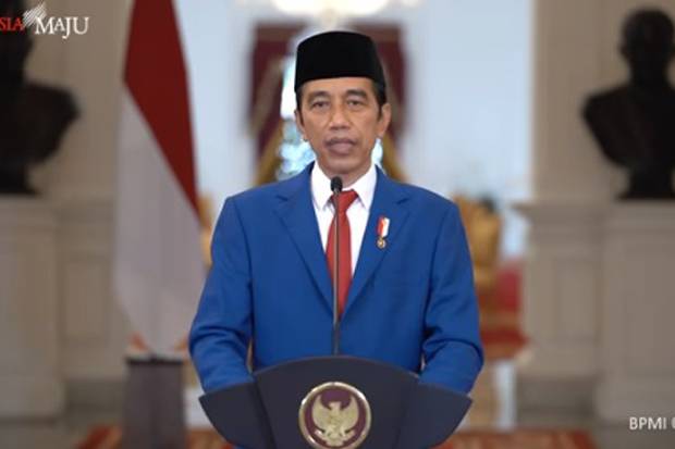 Preside Jokowi saat berpidato dalam Sidang Umum PBB yang dilaksanakan secara virtual, Rabu 23 September 2020. Foto/dok BPMI/SINDOnews