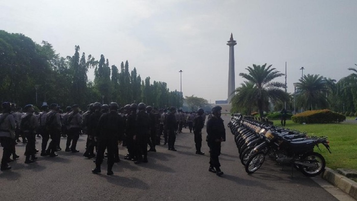 Jelang Demo Mahasiswa, Polisi-TNI Bersiaga di Kawasan Istana