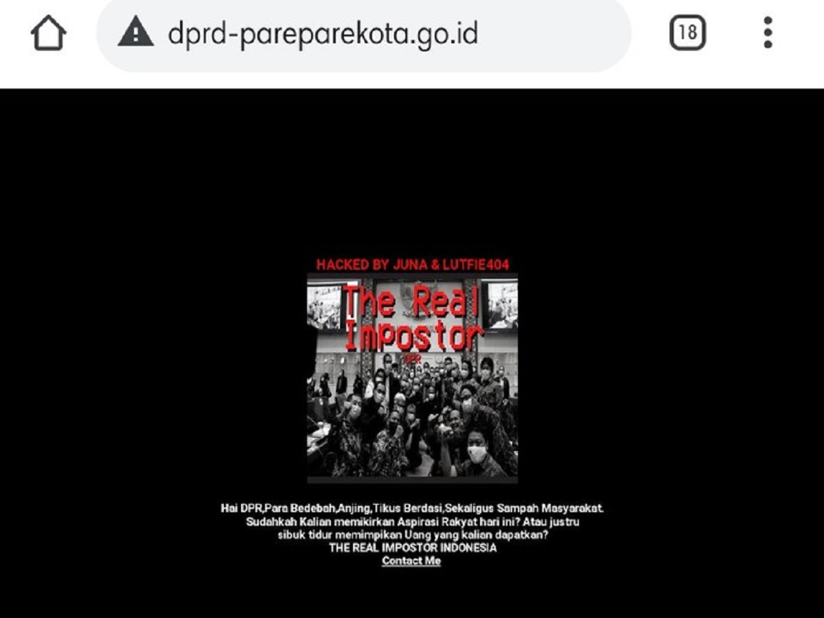 Situs DPRD Kota Parepare Diretas, Ada Narasi 'Impostor DPR'