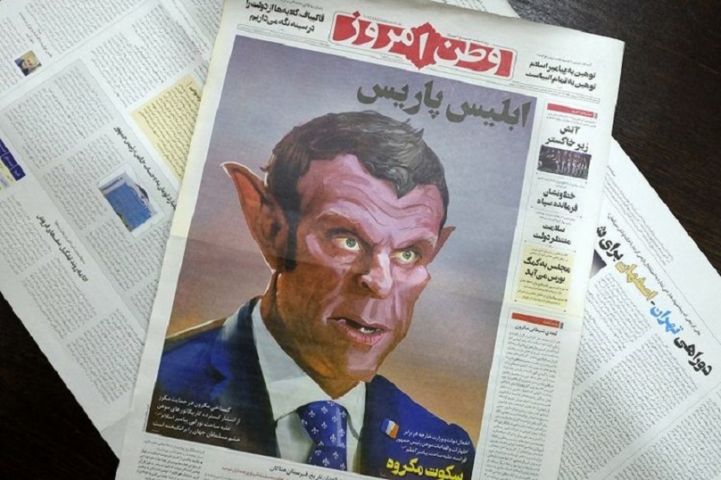 Kontroversi Kartun Nabi Muhammad, Iran Tampilkan Presiden Prancis seperti Iblis