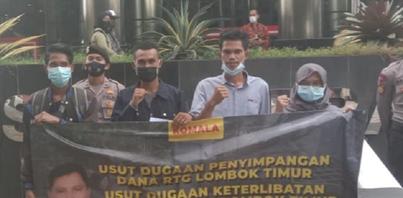 Gelar Aksi, Komala Desak KPK Usut Dugaan Penyimpangan Bantuan Gempa Lombok