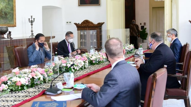 Presiden Joko Widodo menyambut kunjungan Menteri Luar Negeri Amerika Serikat Mike Pompeo