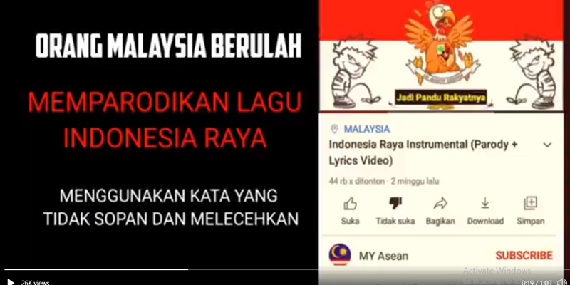 Parodi Lagu Indonesia Raya, Rakyat Tahan Diri Jangan Sampai Ada Ganyang Malaysia Jilid II