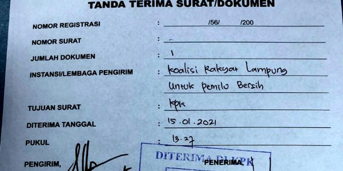 Bawaslu Lampung Dilaporkan Ke KPK Terkait Dugaan Penyalahgunaan Wewenang