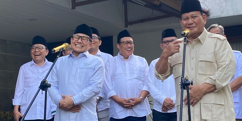 Prabowo Subianto saat bertandang ke kediaman Ketua Umum DPP PKB, Abdul Muhaimin Iskandar